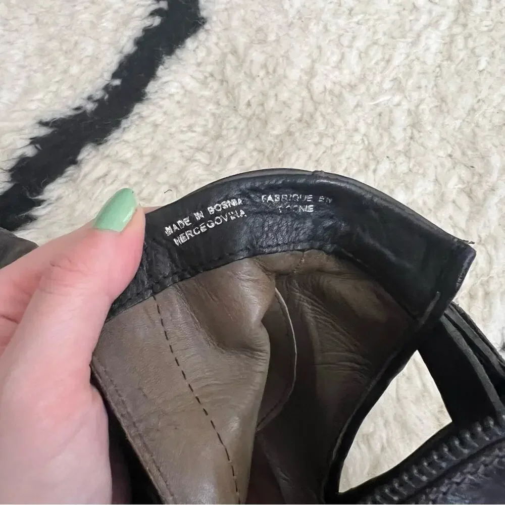 A.S. 98 Distressed Leather Moto Booties